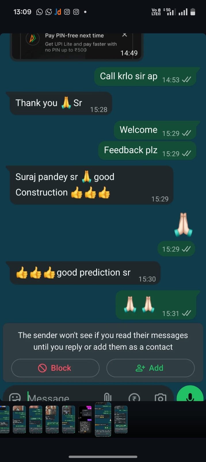 Client WhatsApp Feedback